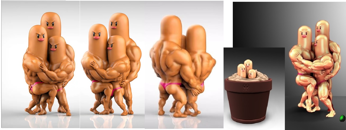 Dugtrio Ultra Swole, figura da collezione